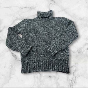 D&G Dolce & Gabbana Italian Thick Chunky Black Grey Marled Turtleneck XL Sweater